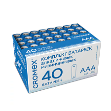 Батарейка щелочная CROMEX Alkaline / 1,5V / LR03, AАA,, мизинчиковая, 40шт
