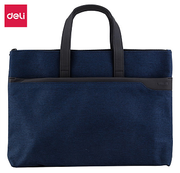 Портфель для документов А4 «Deli 63750BLUE» 1 отделение на молнии, материал терилен , цвет синий, 300х425х55 