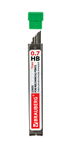 Грифели 0,7 мм  BRAUBERG, HB, набор 12шт