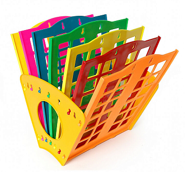 Лоток для бумаг веерный 6 отделов, 7 секций Унипласт разборный, рамеры 315х320х230мм, многоцветный 