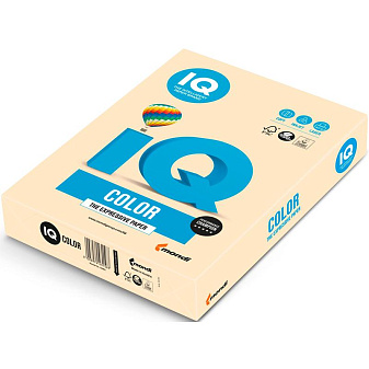 Бумага IQ COLOR формат А-4, плотность 160 г/м2, 250 листов, цвет кремовый пастель CR20