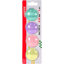 Магниты для доски deVENTE 40 мм 4 шт/уп, цветные, круглые, 