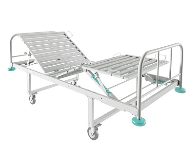 Кровать медицинская КМ-03 920x2154x1002 (ВхШхГ), Номинальная нагрузка на ложе 200 кг, вес 56,4 кг, поставляется в разобранном виде