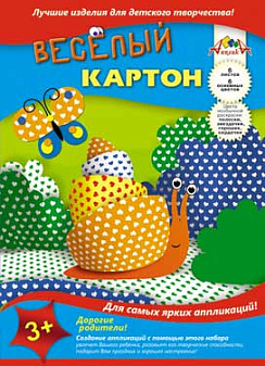 Цветной картон Апплика "Веселый картон. Сердечки" формат А-4, 6 листов 6 цветов, мелованный, двусторонний картон в папке