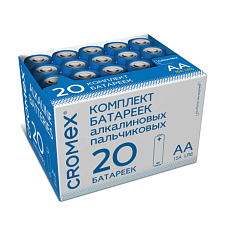 Батарейка щелочная CROMEX Alkaline / 1,5V / LR6, АA,, пальчиковые, 20шт