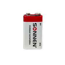 Батарейка солевая SONNEN / 9V / 6F22 Крона, 1 шт/уп