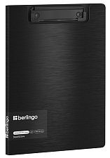 Планшет А-5+ Berlingo "Steel&Style с крышкой и верхним зажимом, из  полиформа, цвет черный ,толщина 1800 мкр
