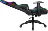 Кресло геймерское Zombie GAME с подсветкой RGB, USB-провод и пульт управления RGB-подсветкой в комплекте, материал ткань/экокожа черный, Механизм Топ ган, максимальная нагрузка до 120 кг. (ПОД ЗАКАЗ)