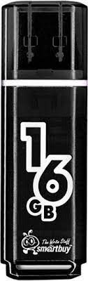 Флеш-носитель Smart Buy "Glossy" 16Gb , оснащённым USB-портом, цвет черный
