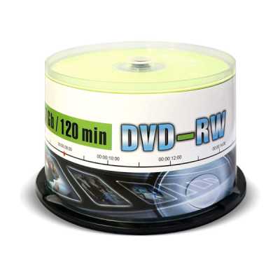 DVD-RW диск Mirex объем диска 4.7Gb, максимальная скорость записи 4x, 50 штук в упаковке