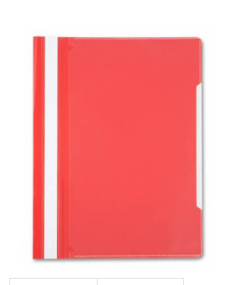 Скоросшиватель пластиковый верхний лист прозрачный, цвет красный