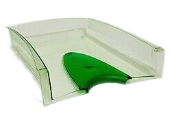 Лоток горизонтальный пластиковый Премиум, цвет прозрачный зеленый