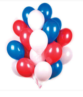 Шар воздушный латексный "Триколор" набор  50шт /уп, 12 дюймов 