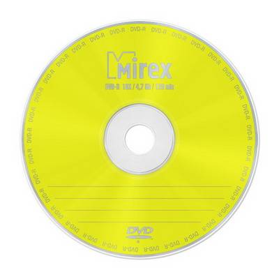 Диск DVD-R 4.7ГБ,16x, Mirex Shrink,50шт/уп.