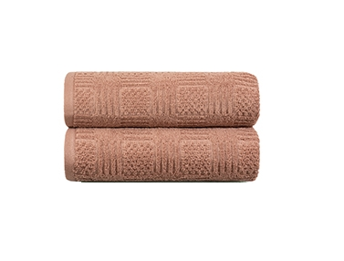 Полотенце махровое "Шахматка J-384" 50х90 см, плотность 420 гр/м2, 100% хлопок, цвет коричневый