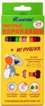 Цветные карандаши 24 цвета J.Otten "Сделай сам", деревянные, шестигранные, картонная упаковка с европодвесом