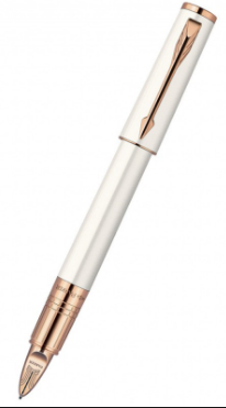 Ручка PARKER INGENUITY S F-501 Pearl PGT F, 5-й пишущий узел, черный стержень, корпус: нержавеющая сталь/латунь/лак, подарочная упаковка