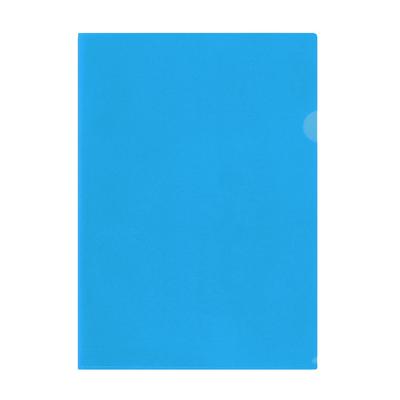Папка-уголок пластиковая, А4, плотность 180 мкр, цвет синий непрозрачный
