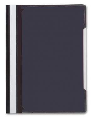 Скоросшиватель пластиковый с обложкой-файлом для информации,  карман на лицевой стороне, цвет черный