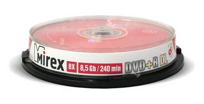 Диск DVD+R  10шт/уп SlimCace 4.7ГБ,16x, Mirex