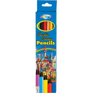 Цветные карандаши 6 цветов Centrum "Pencils" пластиковые с заточенным грифелем, шестигранные, картонная упаковка с европодвесом