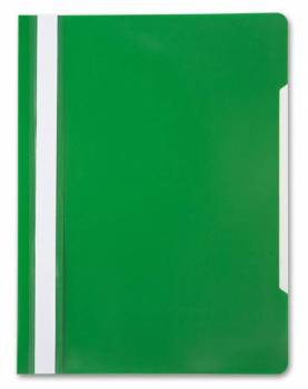 Скоросшиватель пластиковый, прозрачный верхний лист, цвет зеленый