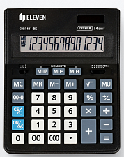 Калькулятор Eleven Business Line CDB1401BK, настольный, 14 разрядов, двойное питание, 155x205х35 мм, цвет черный

