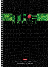 Тетрадь 96 листов А4 в клетку на спирали, Nature CROKO, обложка мелованный картон, ассорти 3 дизайна, Хатбер