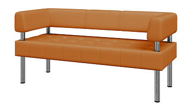 Диван Бизнес 3-местный экокожа оранжевый Oregon 20 (1 категория). Размер (ШхГхВ): 1620x620x770мм.