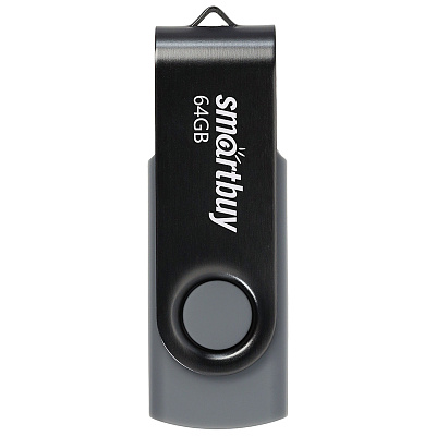 Флеш-носитель  64Gb USB2.0 SmartBuy "Twist", Flash Drive, серый,  предназначен для хранения и переноса цифровых данных. 