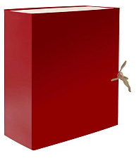 Папка на завязках, ширина 200 мм, формат А-4, картон с бумвиниловым покрытием, жесткий корпус, цвет красный Lamark