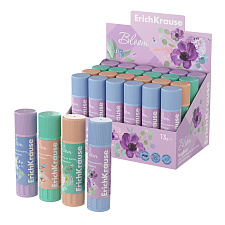 Клей-карандаш ErichKrause EasyStick Pastel Bloom на основе PVP (ПВП), 13гр, морозостойкий, легко смывается водой