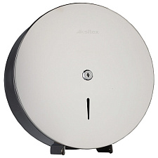 Держатель для туалетной бумаги в больших рулонах KSITEX TH-5822 SWN, Нержавеющая сталь, блестящий хром, замок. окно. Размер (ШхВхГ): 25,5х26х12 см.