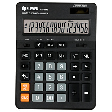 Калькулятор настольный 16 разрядов Eleven SDC-664S, 2е питание, 155х206х36мм, цвет черный
