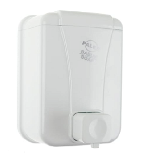 Дозатор для жидкого мыла 1 л "PALEX 3430-0" непрозрачный, белый, пластиковый, размеры: 185х104х93 мм
