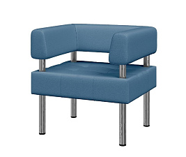 Кресло Бизнес экокожа синий Ecotex 3020 (1 категория) 770х620х770 (ШхГхВ). ЗАКАЗНАЯ ПОЗИЦИЯ  