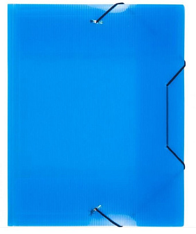 Папка на резинке, А5, пластик корешок шириной 15мм, толщина  700 мкр, цвет синий