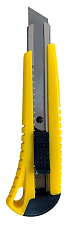 Нож канцелярский широкий 18мм с фиксатором DOLCE COSTO, металлические направляющие, пластиковый корпус, цвет желтый