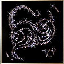 Картина с кристаллами Swarovski  "Знак зодиака Козерог" 25х25 см артикул 1120