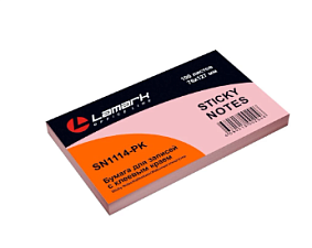 Блок самоклеящийся бумажный "Lamark" размер 76х127мм, 100 листов, розовая пастель