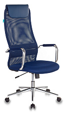 Кресло КВ-9 N/DB/TW-10N спинка - сетка, сиденье - сетчатая ткань. цвет синий. Накладки на подлокотниках сетка. Хромированная крестовина. Механизм Топ-ган.  Нагрузка до 120 кг.
