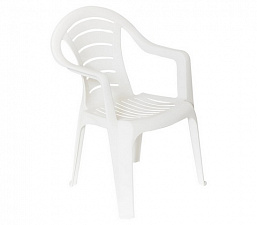Кресло садовое пластиковое 40х39х79 (ШхГхВ) см, цвет белый, максимальная нагрузка до 100 кг 
