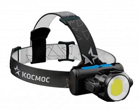 Фонарь Космос налобный KOCH5WLi-On (5W, лит.акк.3,7V1,2Ah), 1св/д XPE 3W+COB 5W,240lm+300lm з/у micro USB