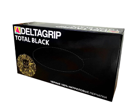 Перчатки нитриловые 50 пар/ 100 штук M (8) / DELTAGRIP Slim SN Total Black неопудренные черные, предназначаны для работы в хозяйственной отрасли. Вес пары - 9 г.