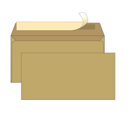 Конверт Евро Е-65 110х220  крафт, отрывная лента