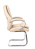 Кресло Everprof Valencia CF. Обивка - бежевая экокожа. Хромированные полозья. Нагрузка до 120 кг.