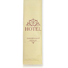 Одноразовый Зубной набор "HOTEL" в упаковке "флоупак" (зубн. щетка + зубн. паста в САШЕ 4 г.)   ЗАКАЗНАЯ ПОЗИЦИЯ