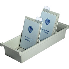 Картотека HAN "НА 956-0/1/11" А-6 вертикальная открытая на 1300 карточек, размер 347×128×65 мм, цвет серый