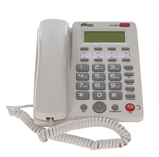 Телефон проводной Ritmix RT-550, ЖК дисплей, возможность установки на стене, повторный набор номера, цвет белый