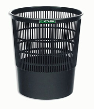 Корзина для бумаг 18л "Стамм" пластиковая, сетчатая, цвет черный